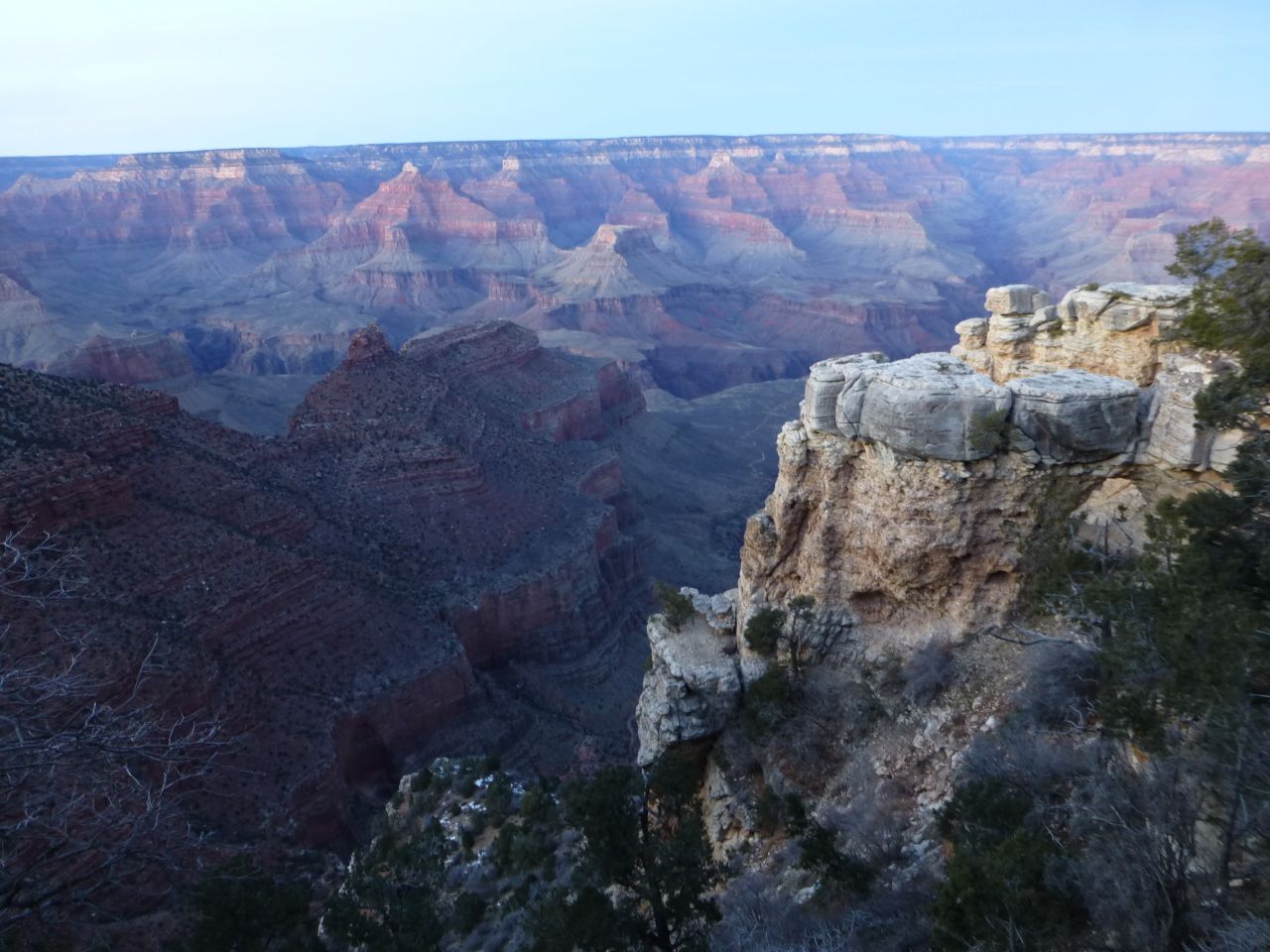 The south rim in the evening